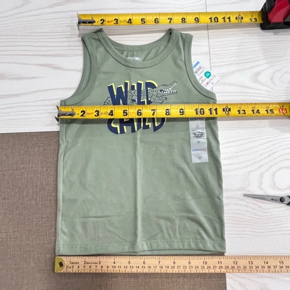 Garanimals Tank and Shorts Set Boys 3T Green Tan Wild Child Alligator NEW